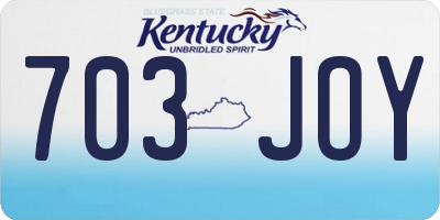 KY license plate 703JOY