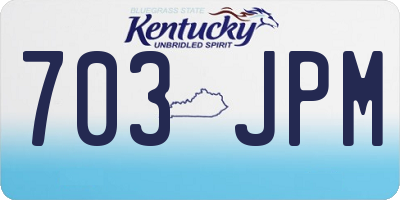 KY license plate 703JPM
