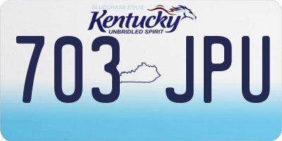 KY license plate 703JPU