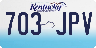 KY license plate 703JPV