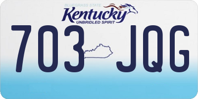 KY license plate 703JQG