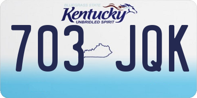 KY license plate 703JQK