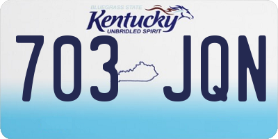 KY license plate 703JQN