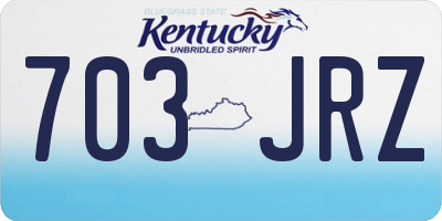 KY license plate 703JRZ