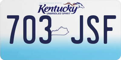 KY license plate 703JSF