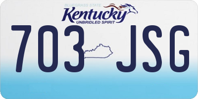 KY license plate 703JSG