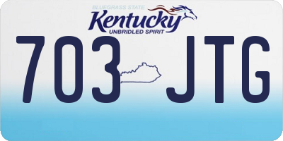 KY license plate 703JTG