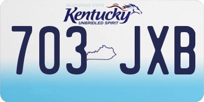 KY license plate 703JXB