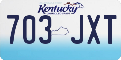 KY license plate 703JXT