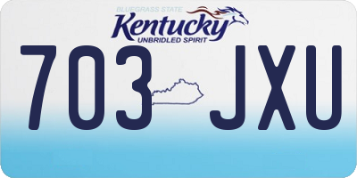 KY license plate 703JXU