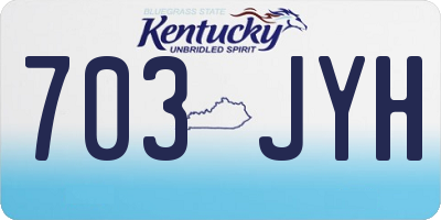 KY license plate 703JYH