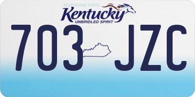 KY license plate 703JZC