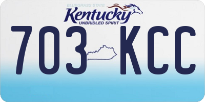 KY license plate 703KCC
