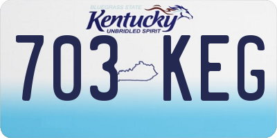 KY license plate 703KEG
