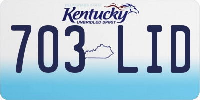 KY license plate 703LID