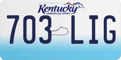 KY license plate 703LIG