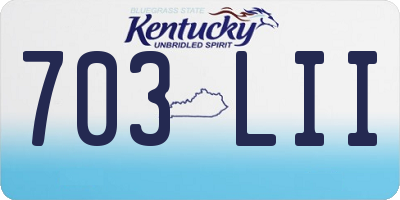 KY license plate 703LII
