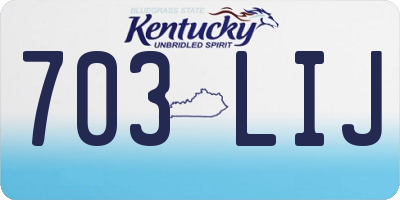 KY license plate 703LIJ