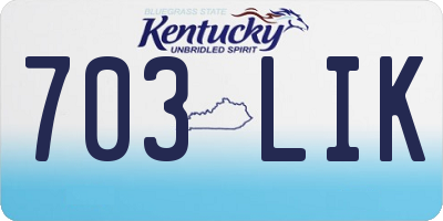 KY license plate 703LIK