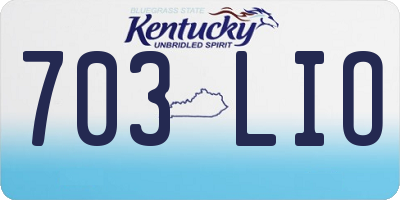 KY license plate 703LIO