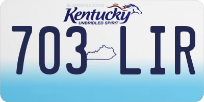 KY license plate 703LIR