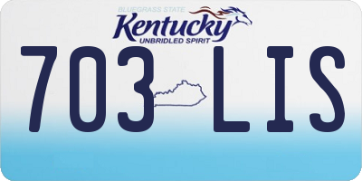 KY license plate 703LIS