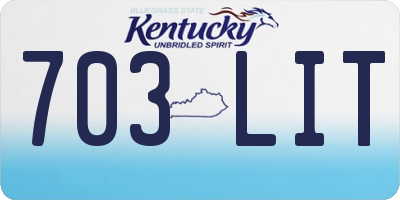 KY license plate 703LIT