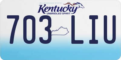 KY license plate 703LIU