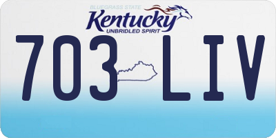 KY license plate 703LIV