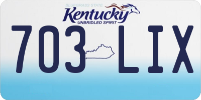 KY license plate 703LIX