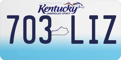 KY license plate 703LIZ