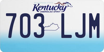 KY license plate 703LJM