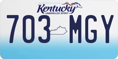 KY license plate 703MGY