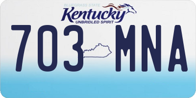 KY license plate 703MNA