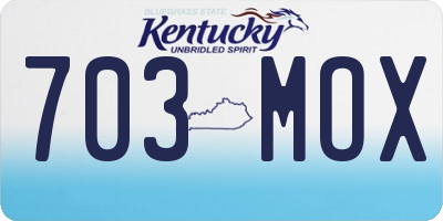 KY license plate 703MOX