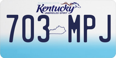 KY license plate 703MPJ