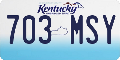 KY license plate 703MSY