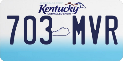 KY license plate 703MVR