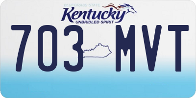KY license plate 703MVT