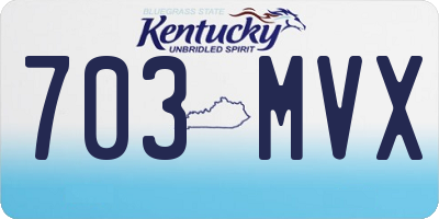 KY license plate 703MVX