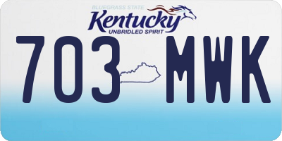 KY license plate 703MWK