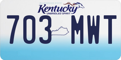 KY license plate 703MWT