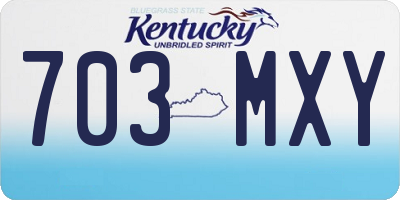 KY license plate 703MXY
