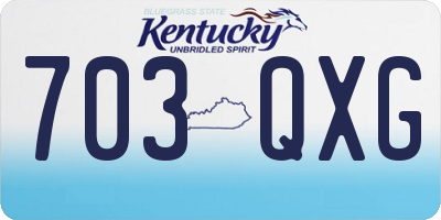 KY license plate 703QXG