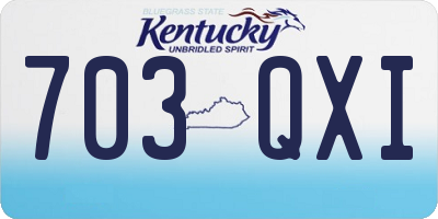 KY license plate 703QXI
