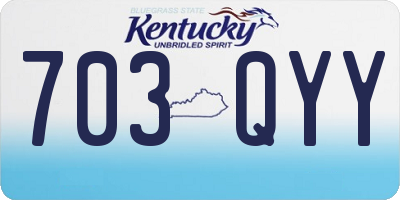 KY license plate 703QYY