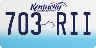 KY license plate 703RII