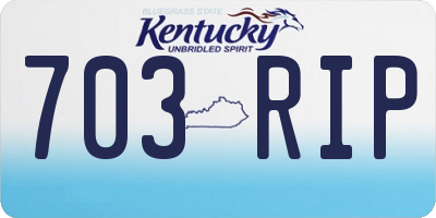 KY license plate 703RIP