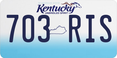 KY license plate 703RIS