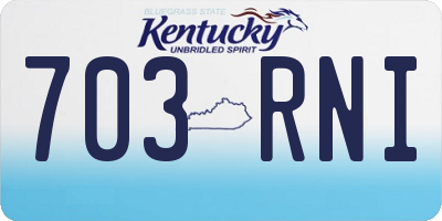 KY license plate 703RNI